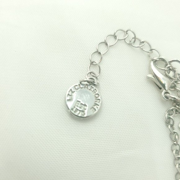 Liz Claiborne Womens Silver Oval Link Chain Lobster Triple Hoop Pendent … - Picture 6 of 12